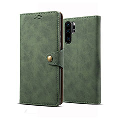 Leather Case Stands Flip Cover T09 Holder for Huawei P30 Pro New Edition Green