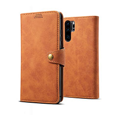 Leather Case Stands Flip Cover T09 Holder for Huawei P30 Pro New Edition Orange
