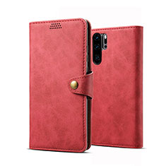 Leather Case Stands Flip Cover T09 Holder for Huawei P30 Pro Red