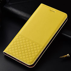 Leather Case Stands Flip Cover T09 Holder for Huawei P30 Yellow