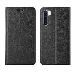 Leather Case Stands Flip Cover T09 Holder for Oppo A91 Black