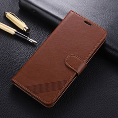 Leather Case Stands Flip Cover T09 Holder for Oppo Find X2 Brown