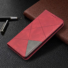 Leather Case Stands Flip Cover T09 Holder for Samsung Galaxy Note 20 5G Red
