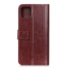 Leather Case Stands Flip Cover T09 Holder for Xiaomi Mi 11 5G Brown