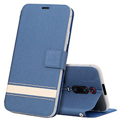 Leather Case Stands Flip Cover T09 Holder for Xiaomi Mi 9T Blue