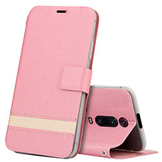 Leather Case Stands Flip Cover T09 Holder for Xiaomi Mi 9T Pink