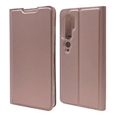 Leather Case Stands Flip Cover T09 Holder for Xiaomi Mi Note 10 Pro Rose Gold
