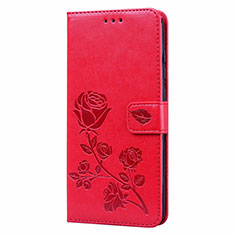 Leather Case Stands Flip Cover T09 Holder for Xiaomi Redmi Note 9 Red