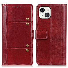 Leather Case Stands Flip Cover T10 Holder for Apple iPhone 13 Mini Red