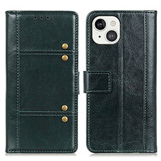 Leather Case Stands Flip Cover T10 Holder for Apple iPhone 14 Green