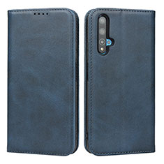 Leather Case Stands Flip Cover T10 Holder for Huawei Honor 20S Blue