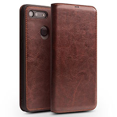 Leather Case Stands Flip Cover T10 Holder for Huawei Honor V20 Brown