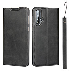 Leather Case Stands Flip Cover T10 Holder for Huawei Nova 5 Black
