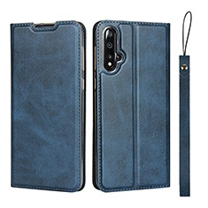 Leather Case Stands Flip Cover T10 Holder for Huawei Nova 5 Blue