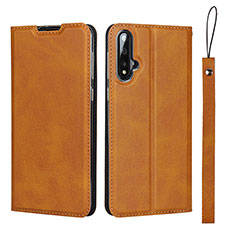 Leather Case Stands Flip Cover T10 Holder for Huawei Nova 5 Orange