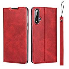 Leather Case Stands Flip Cover T10 Holder for Huawei Nova 5 Pro Red