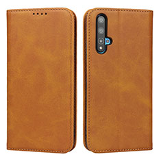 Leather Case Stands Flip Cover T10 Holder for Huawei Nova 5T Orange