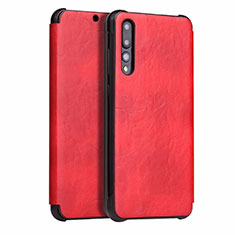 Leather Case Stands Flip Cover T10 Holder for Huawei P20 Pro Red