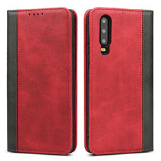 Leather Case Stands Flip Cover T10 Holder for Huawei P30 Red