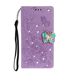 Leather Case Stands Flip Cover T10 Holder for Huawei P40 Pro Purple
