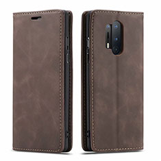 Leather Case Stands Flip Cover T10 Holder for OnePlus 8 Pro Brown