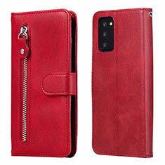 Leather Case Stands Flip Cover T10 Holder for Samsung Galaxy Note 20 5G Red