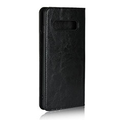 Leather Case Stands Flip Cover T10 Holder for Samsung Galaxy S10 Plus Black