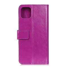 Leather Case Stands Flip Cover T10 Holder for Xiaomi Mi 11 Lite 4G Purple