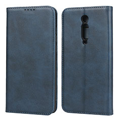 Leather Case Stands Flip Cover T10 Holder for Xiaomi Mi 9T Blue