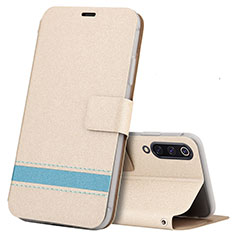 Leather Case Stands Flip Cover T10 Holder for Xiaomi Mi A3 Gold