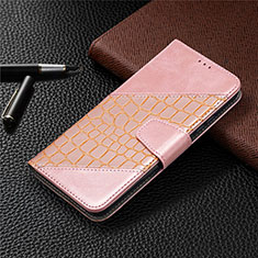 Leather Case Stands Flip Cover T10 Holder for Xiaomi Redmi 9AT Rose Gold