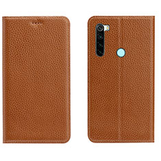 Leather Case Stands Flip Cover T10 Holder for Xiaomi Redmi Note 8 Orange