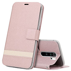 Leather Case Stands Flip Cover T10 Holder for Xiaomi Redmi Note 8 Pro Rose Gold