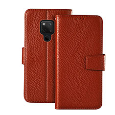 Leather Case Stands Flip Cover T11 Holder for Huawei Mate 20 Brown