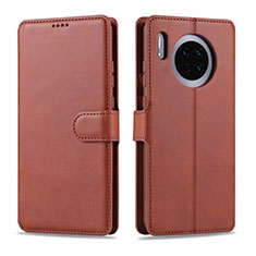 Leather Case Stands Flip Cover T11 Holder for Huawei Mate 30 5G Brown