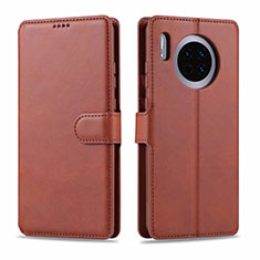 Leather Case Stands Flip Cover T11 Holder for Huawei Mate 30 Pro 5G Brown