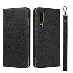 Leather Case Stands Flip Cover T11 Holder for Huawei P30 Black