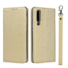 Leather Case Stands Flip Cover T11 Holder for Huawei P30 Gold