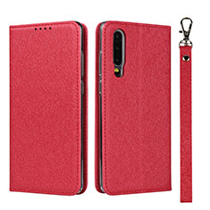 Leather Case Stands Flip Cover T11 Holder for Huawei P30 Red