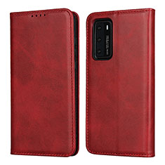 Leather Case Stands Flip Cover T11 Holder for Huawei P40 Red