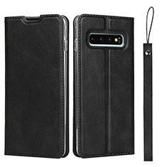Leather Case Stands Flip Cover T11 Holder for Samsung Galaxy S10 Plus Black
