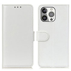 Leather Case Stands Flip Cover T12 Holder for Apple iPhone 13 Pro White