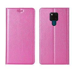 Leather Case Stands Flip Cover T12 Holder for Huawei Mate 20 X 5G Pink