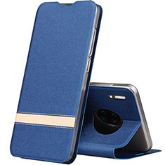 Leather Case Stands Flip Cover T12 Holder for Huawei Mate 30 Blue