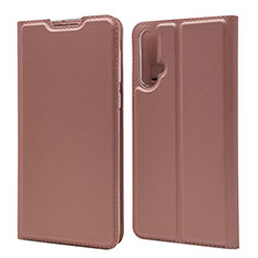 Leather Case Stands Flip Cover T12 Holder for Huawei Nova 5 Pro Rose Gold