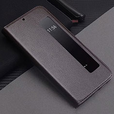 Leather Case Stands Flip Cover T12 Holder for Huawei P20 Pro Brown
