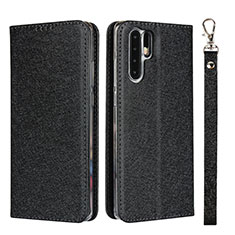 Leather Case Stands Flip Cover T12 Holder for Huawei P30 Pro Black