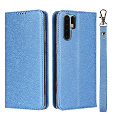Leather Case Stands Flip Cover T12 Holder for Huawei P30 Pro Blue