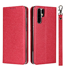 Leather Case Stands Flip Cover T12 Holder for Huawei P30 Pro New Edition Red