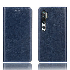 Leather Case Stands Flip Cover T12 Holder for Xiaomi Mi Note 10 Blue